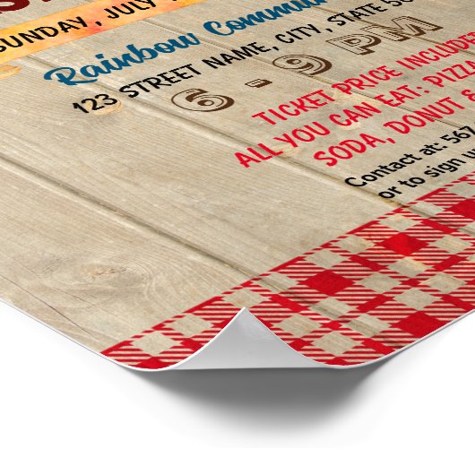 Pig Roast Fundraiser-Ereignisvorlage Poster (Ecke)