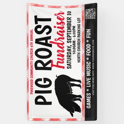 Pig Roast GRILLEN Grill Out Fundraiser Banner (Vertikal)