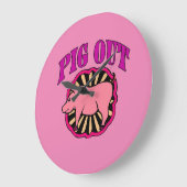 Pig Roast Große Wanduhr (Winkel)