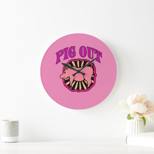 Pig Roast Große Wanduhr (Zuhause)