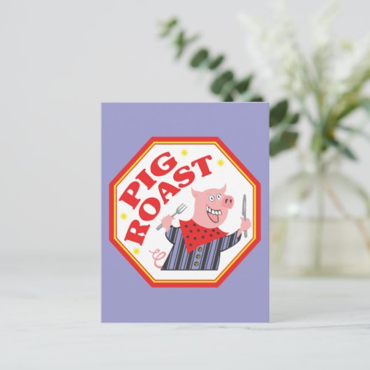 Pig Roast Postkarte (Stehend Vorderseite)
