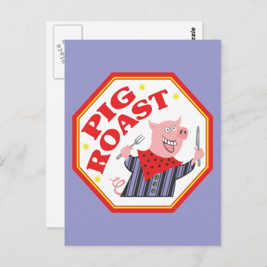Pig Roast Postkarte (Vorne/Hinten)