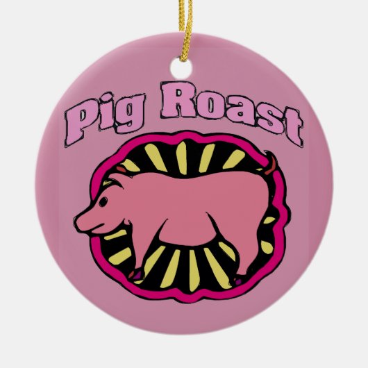 Pig Roast Weihnachtsbaum Keramikornament (Vorne)