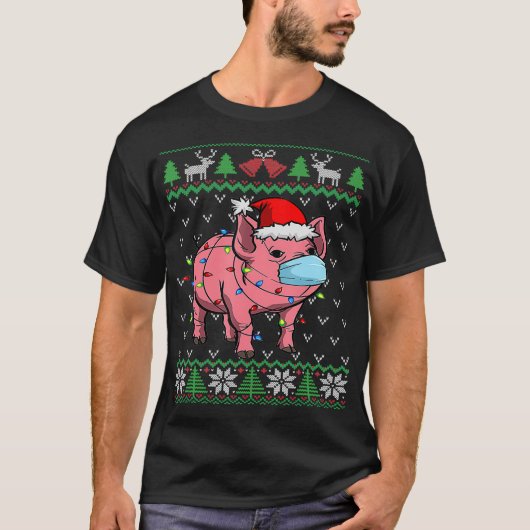 Pig Santa Ugly Christmas T-Shirt (Vorderseite)