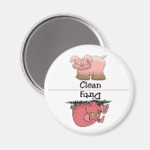 Pig Sauberes Geschirrspüler Magnet (Vorderseite/Rückseite)