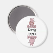 Pig Sauberes Geschirrspüler Magnet (Vorderseite/Rückseite)
