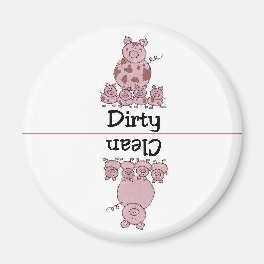 Pig Sauberes Geschirrspüler Magnet (Vorne)