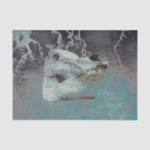 Pig Skull Aquamarin Grau Vintage Textur Decoupage