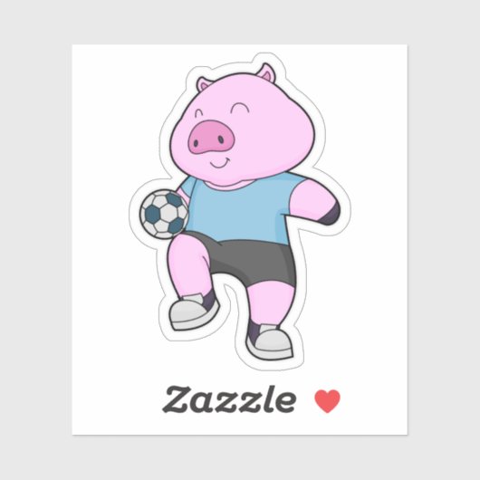 Pig Soccer Player Soccer Aufkleber (Blatt)