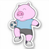 Pig Soccer Player Soccer Aufkleber (Vorderseite)
