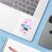 Pig Soccer Player Soccer Aufkleber (Laptop mit iPhone)
