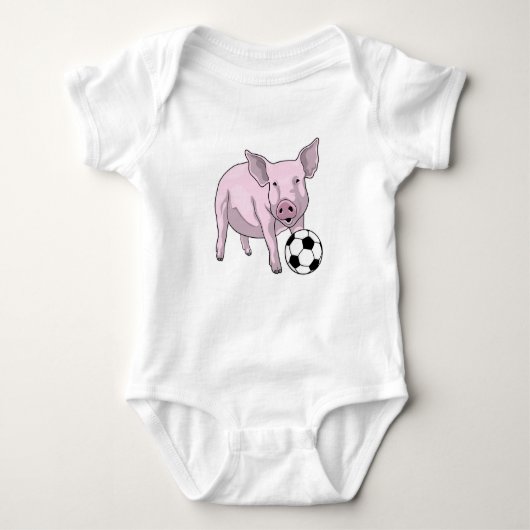 Pig Soccer Player Soccer Baby Strampler (Vorderseite)