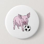 Pig Soccer Player Soccer Button (Vorderseite)