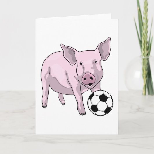 Pig Soccer Player Soccer Karte (Vorderseite)