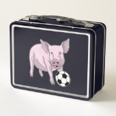 Pig Soccer Player Soccer Metall Brotdose (Rückseite)