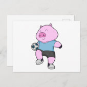 Pig Soccer Player Soccer Postkarte (Vorne/Hinten)