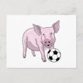 Pig Soccer Player Soccer Postkarte (Vorderseite)