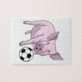 Pig Soccer Player Soccer Puzzle (Horizontal)