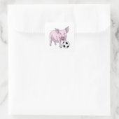 Pig Soccer Player Soccer Quadratischer Aufkleber (Tasche)