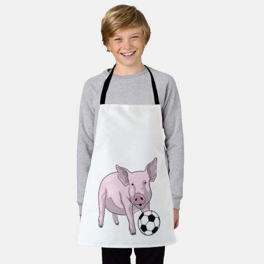 Pig Soccer Player Soccer Schürze (Getragen)