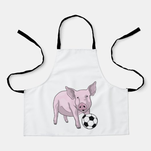 Pig Soccer Player Soccer Schürze (Vorderseite)
