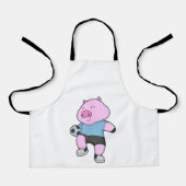Pig Soccer Player Soccer Schürze (Vorderseite)