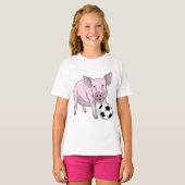 Pig Soccer Player Soccer T-Shirt (Vorne ganz)