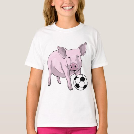 Pig Soccer Player Soccer T-Shirt (Vorderseite)
