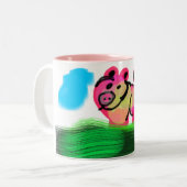 Pig spring  zweifarbige tasse (Vorderseite Links)