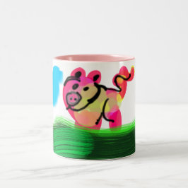 Pig spring  zweifarbige tasse