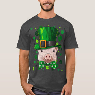 Pig St Patricks Day Animal Leprechaun Hat Shamrock T-Shirt