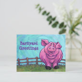 Pig Stationery Postkarte (Stehend Vorderseite)