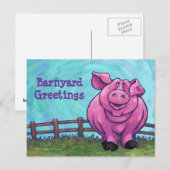 Pig Stationery Postkarte (Vorne/Hinten)