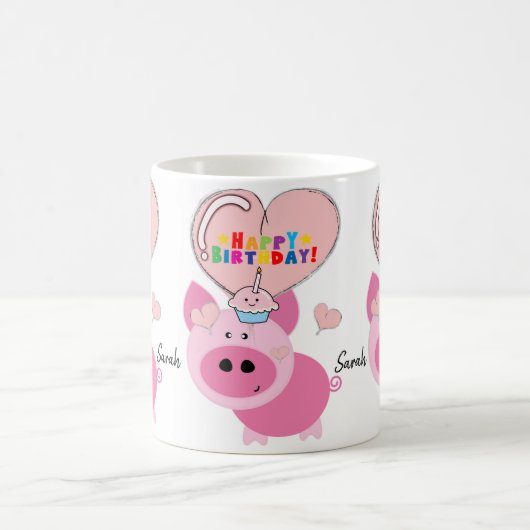 Pig Tasse Happy Birthday Tasse (Mittel)