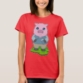 Pig Teacher Book T-Shirt (Vorderseite)