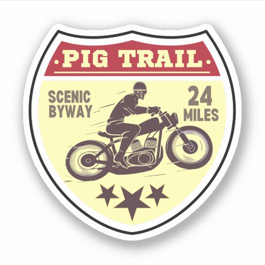 Pig Trail Landschaftlich Byway arkansas Motorrad f Aufkleber (Vorderseite)