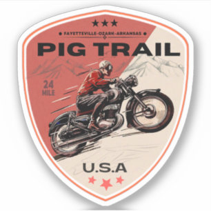 Pig Trail Scenic Byway Arkansas Motorradtour Aufkleber
