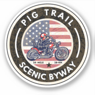 Pig Trail Scenic Byway Arkansas Motorradtour Aufkleber