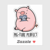 Pig-ture Perfect Funny Fotografy Pig Pun Aufkleber (Blatt)