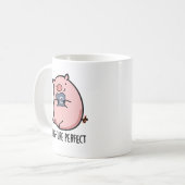 Pig-ture Perfect Funny Fotografy Pig Pun Kaffeetasse (Vorderseite Links)