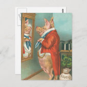 Pig Tying Sein Cravat Postkarte (Vorne/Hinten)