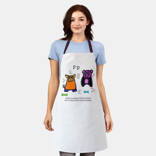 Pig und Panda Schürze (Getragen)