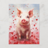 Pig-Valentinstag Postkarte (Vorderseite)