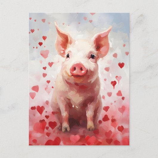 Pig-Valentinstag Postkarte (Vorderseite)