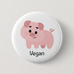 Pig Vegan Button