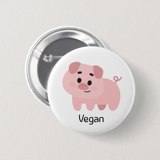 Pig Vegan Button (Vorne & Hinten)