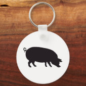 Pig Vintage Holzgravur Schlüsselanhänger (Vorderseite)
