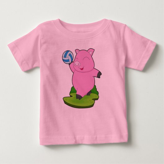 Pig Volleyball-Spieler Volleyball Baby T-shirt (Vorderseite)