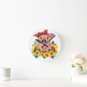 Pig Wall Clock Art Wohngestaltung Pig Lover Runde Wanduhr (Zuhause)