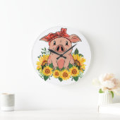 Pig Wall Clock Art Wohngestaltung Schwein Decke Große Wanduhr (Zuhause)